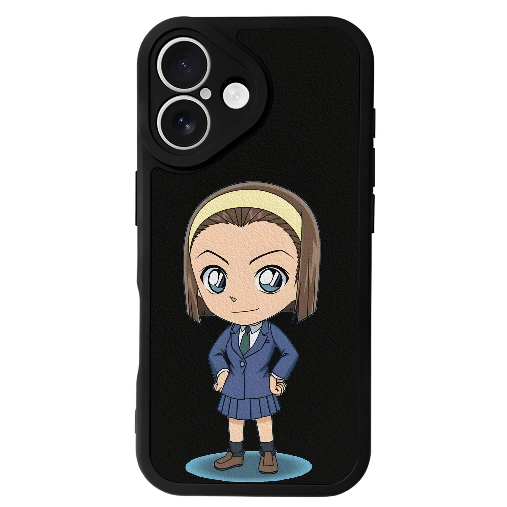 （画像用） 名探偵コナン 吉田 歩美 よしだ あゆみ Detective Conan my Yeager 【iPhone 16シリーズ対応】シリコンスマホケース（レザー調） 材質：シリコン